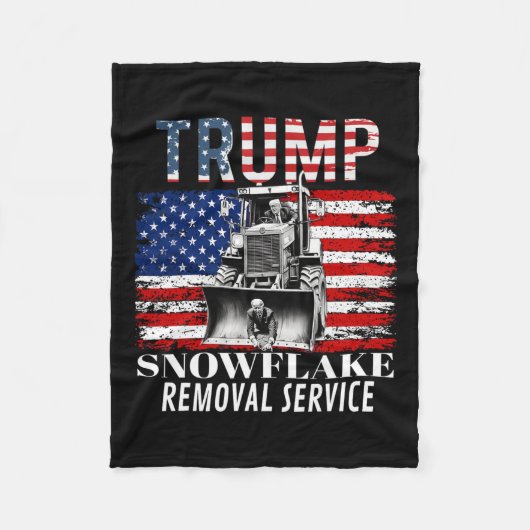 Sneeuwvlok Verwijdering Service Grappige Donald Tr Fleece Deken (Voorkant)