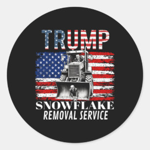 Sneeuwvlok Verwijdering Service Grappige Donald Tr Ronde Sticker