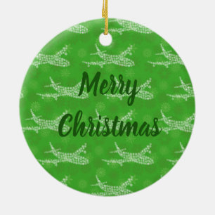 Sneeuwvlok Vliegtuig Keramisch Ornament