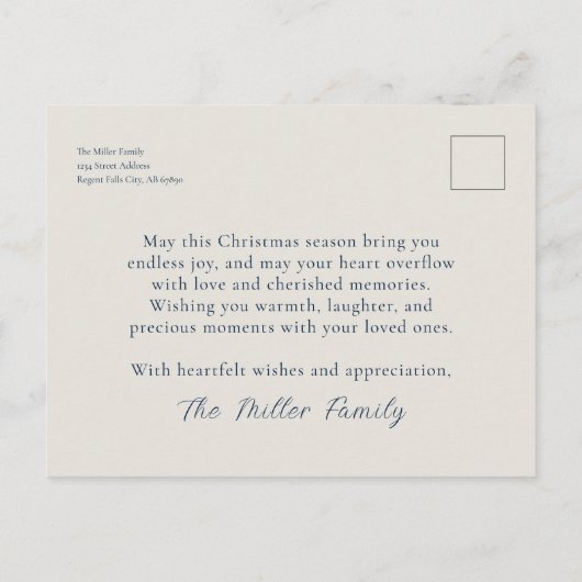 Sneeuwvlok Vrolijk Kerst Briefkaart (Achterkant)