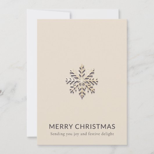 Sneeuwvlok Vrolijk Kerstmis Platte Kaart (Voorkant)