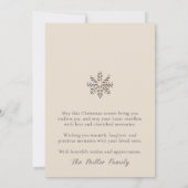 Sneeuwvlok Vrolijk Kerstmis Platte Kaart (Achterkant)