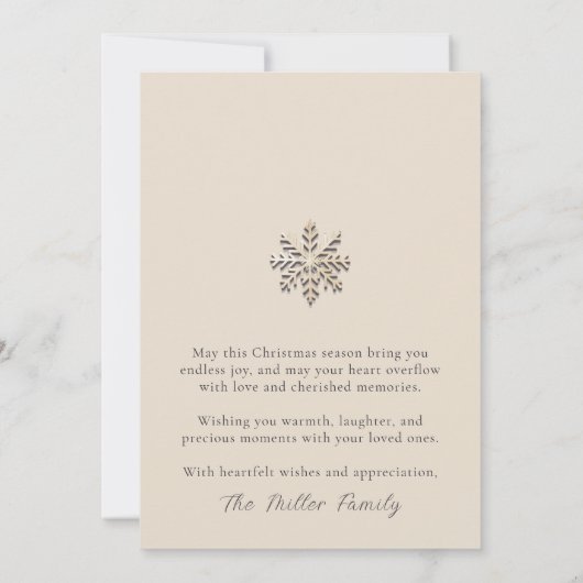 Sneeuwvlok Vrolijk Kerstmis Platte Kaart (Achterkant)