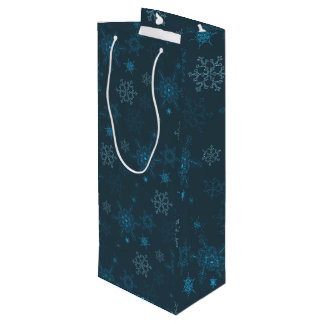 Sneeuwvlok winter blauw naadloos patroon wijn cadeautas