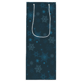 Sneeuwvlok winter blauw naadloos patroon wijn cadeautas