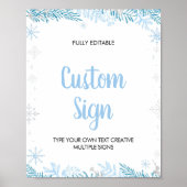 Sneeuwvlok Winter Onederland Verjaardag Custom Sig Poster (Voorkant)
