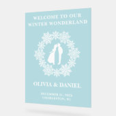 Sneeuwvlok Winter Wedding Welkom Acryl Bord (Hoek)