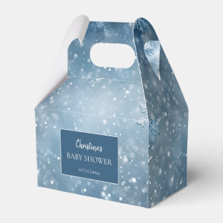 Sneeuwvlok Winter Wonderland Baby shower Blauw Bedankdoosjes