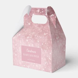 Sneeuwvlok Winter Wonderland Baby shower Roze Bedankdoosjes