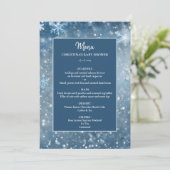 Sneeuwvlok Winter Wonderland Blauw Baby shower Menu (Staand voorkant)