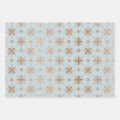 Sneeuwvlok Winterpatroon Modern Elegant Roos Goud Inpakpapier Vel (Voorkant 2)