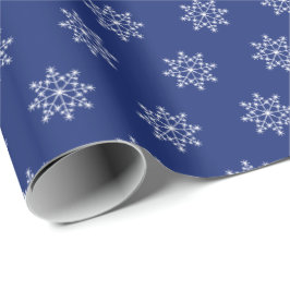 Sneeuwvlok Xmas Patroon Kerstmis Blauw Vakantie Cadeaupapier
