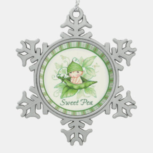 Sneeuwvlok Zoete Erwt Lijst Ornament