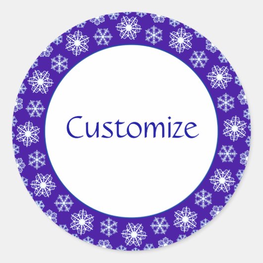 Sneeuwvlokfabriek Sjabloon Ronde Sticker (Voorkant)