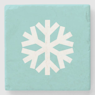 Sneeuwvlokje blauw stenen onderzetter