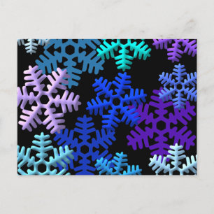 Sneeuwvlokken 3D-patroonontwerp Briefkaart