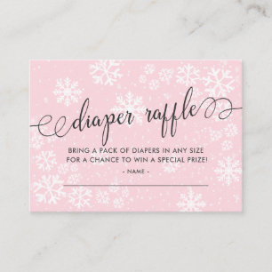 Sneeuwvlokken Baby shower Luier Raffle Ticket Informatiekaartje