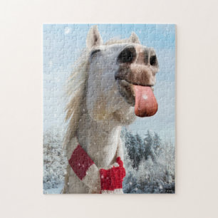 Sneeuwvlokken bij het vangen van paarden legpuzzel