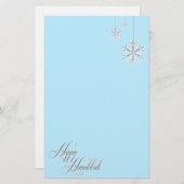 Sneeuwvlokken (blauw) briefpapier (Voorkant / Achterkant)