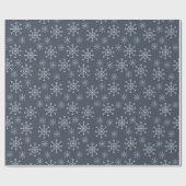 Sneeuwvlokken - blauw cadeaupapier (Vlak)