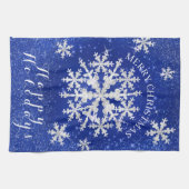 Sneeuwvlokken Blauw Wit Theedoek (Horizontaal)