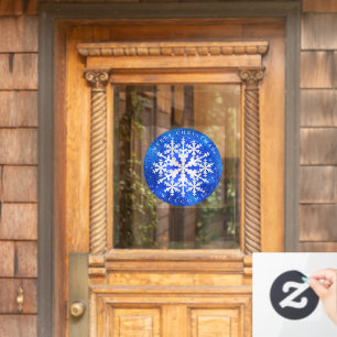 Sneeuwvlokken Blauw Wit Venster Cling Raamsticker