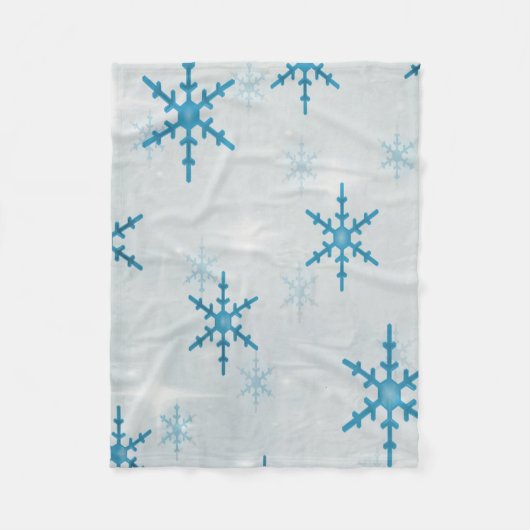 Sneeuwvlokken Bling Kerstmis Fleece Deken (Voorkant)