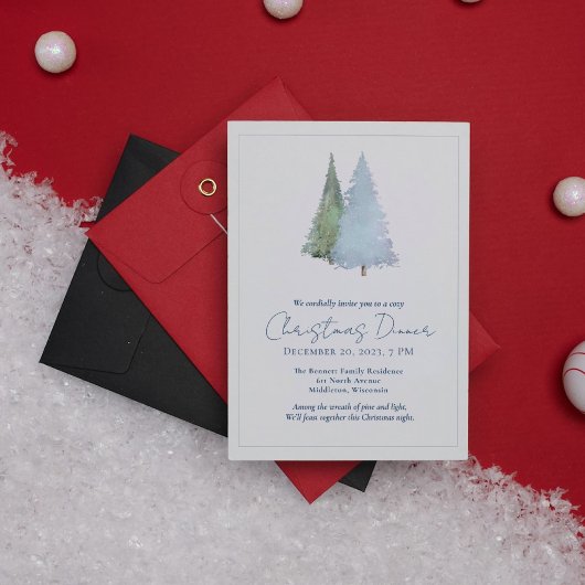 Sneeuwvlokken Bomen Minimalistische Witte Kerst Di Kaart