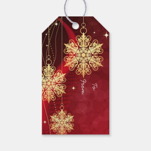 Sneeuwvlokken Cadeaulabel (Voorkant)