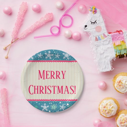 Sneeuwvlokken & Cadeaus Papieren Bordje (Feest)