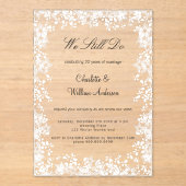 Sneeuwvlokken duidelijk bruiloft gelofte vernieuwi acryl uitnodigingen (Voorkant)