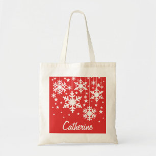 Sneeuwvlokken en Canvas tas van sterren, rood