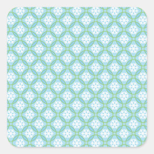 Sneeuwvlokken en cirkels Stickers op het vierkant,