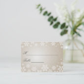 Sneeuwvlokken en Damask Wedding Naam instellen Plaatskaartje (Staand voorkant)