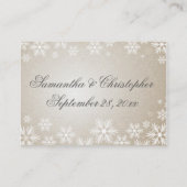 Sneeuwvlokken en Damask Wedding Naam instellen Plaatskaartje (Achterkant)