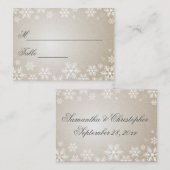 Sneeuwvlokken en Damask Wedding Naam instellen Plaatskaartje (Voorkant / Achterkant)
