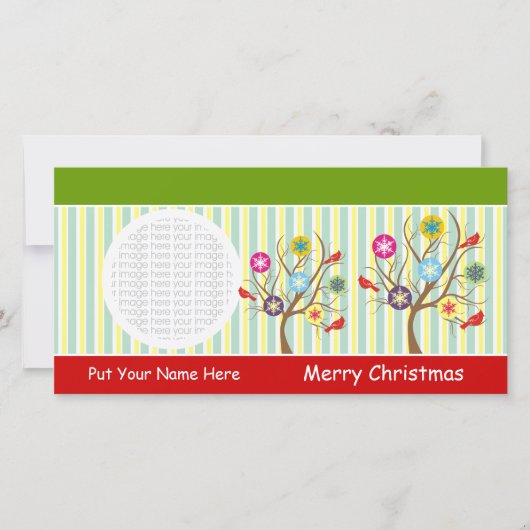 Sneeuwvlokken en Kardinalen op de Kaarten van de (Voorkant)