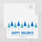 Sneeuwvlokken en kerstbomen Briefkaart (Voorkant / Achterkant)