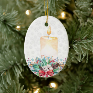 Sneeuwvlokken en kerstdecoratie keramisch ornament