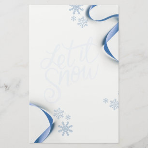 Sneeuwvlokken en linten laten het sneeuwen briefpapier