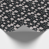 Sneeuwvlokken en Panda Kerstmis Cadeaupapier (Hoek)