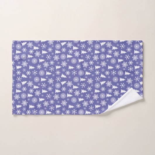 Sneeuwvlokken en Pine Trees Pattern Bad Handdoek (Handdoek)