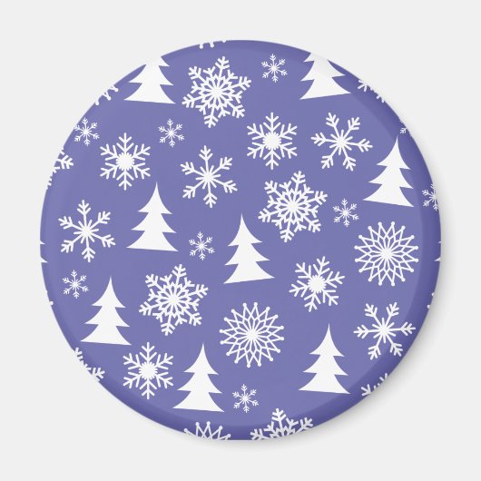Sneeuwvlokken en Pine Trees Pattern Magneet (Voorkant)