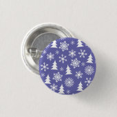 Sneeuwvlokken en Pine Trees Pattern Ronde Button 3,2 Cm (Voorkant /achterkant)
