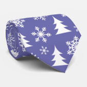Sneeuwvlokken en Pine Trees Pattern Stropdas (Opgerold)