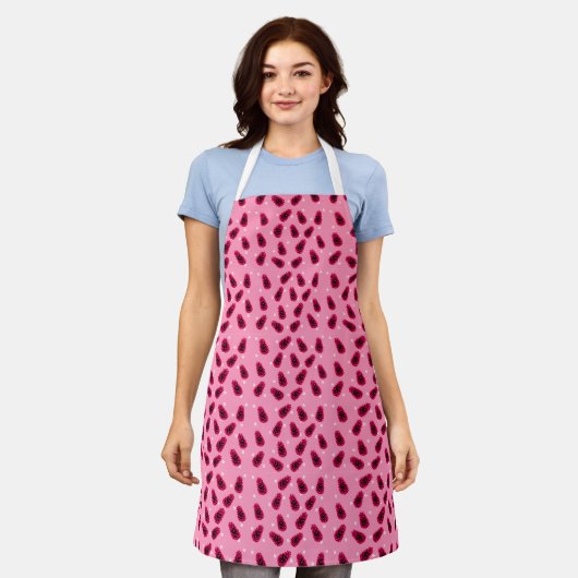 Sneeuwvlokken en Pinecone Pattern Roze Schort (Gedragen)