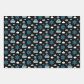 Sneeuwvlokken en rotsen die papierbladen overvegen inpakpapier vel (Voorkant 3)