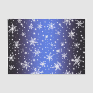 Sneeuwvlokken en Sparkles boven Navy Blue Light Tissuepapier