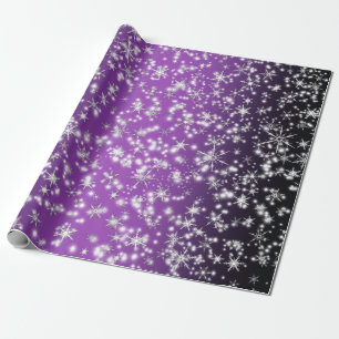 Sneeuwvlokken en Sparkles over Magenta Light Cadeaupapier