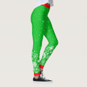 Sneeuwvlokken en -stangen met Prettige feestdagen Leggings (Rechts)